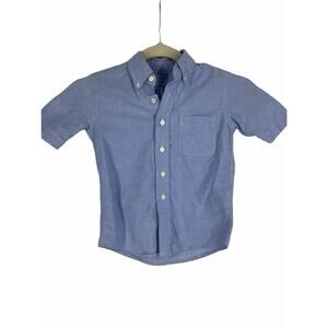 George Boys Blue Short Sleeve Button Down Shirt Kids Youth Size XS 4-5